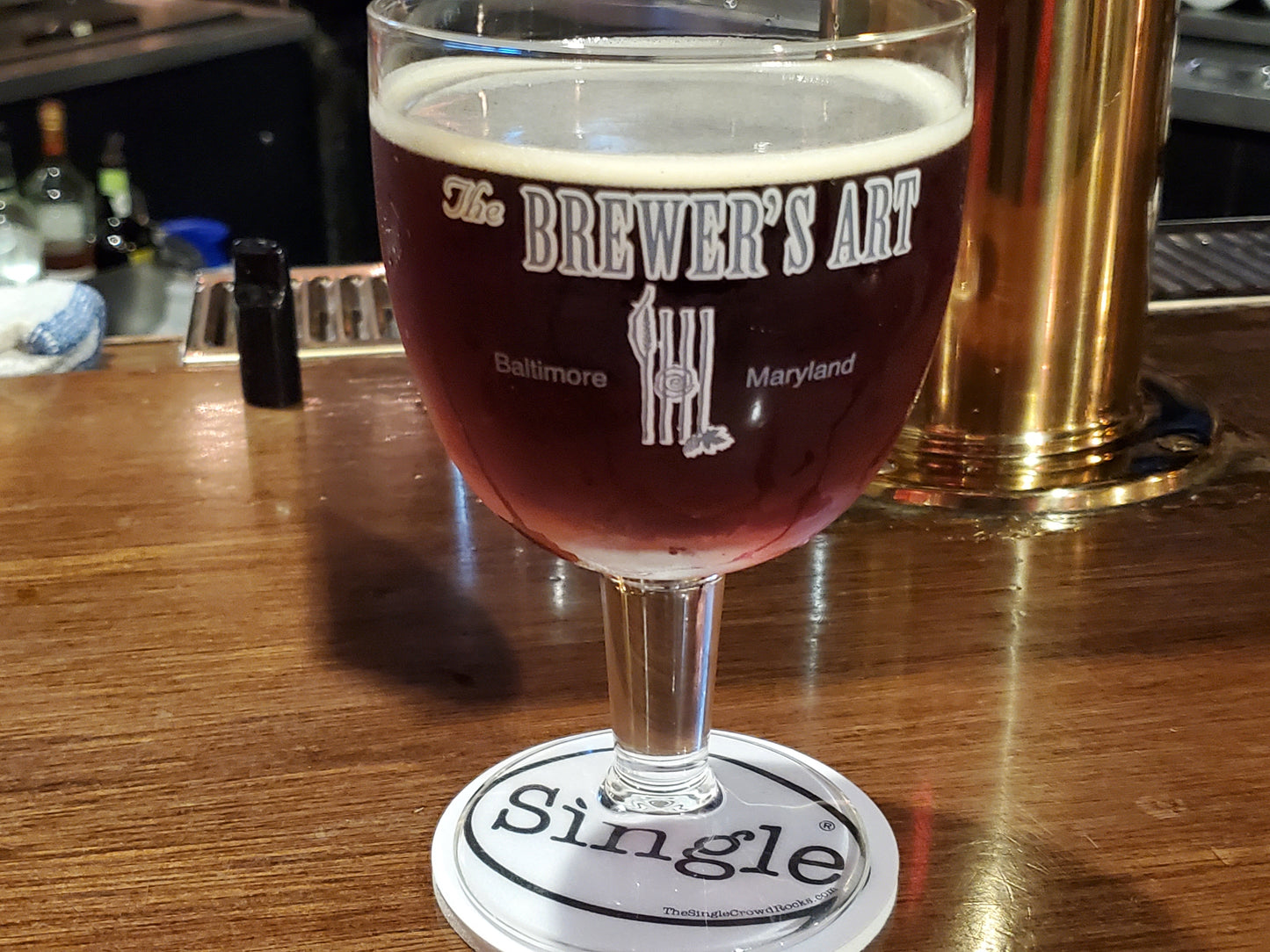 Single® labeled Drink Coaster, at The Brewer’s Art.