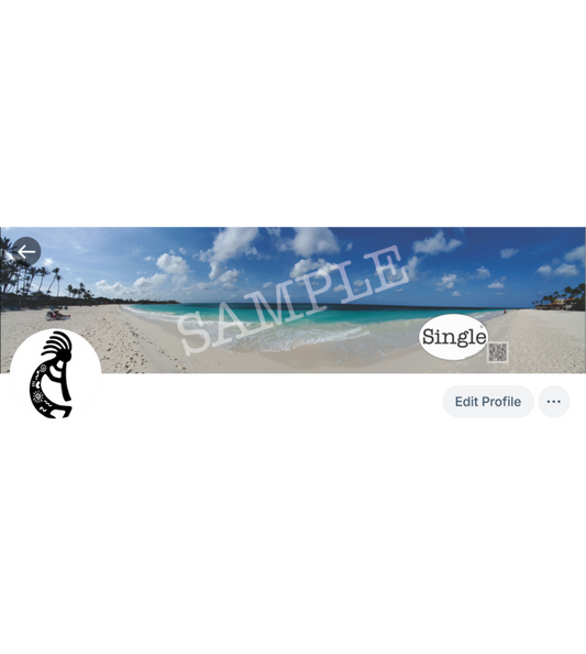 Screenshot of a Bluesky profile with Beach Relaxation set as the banner/cover photo.