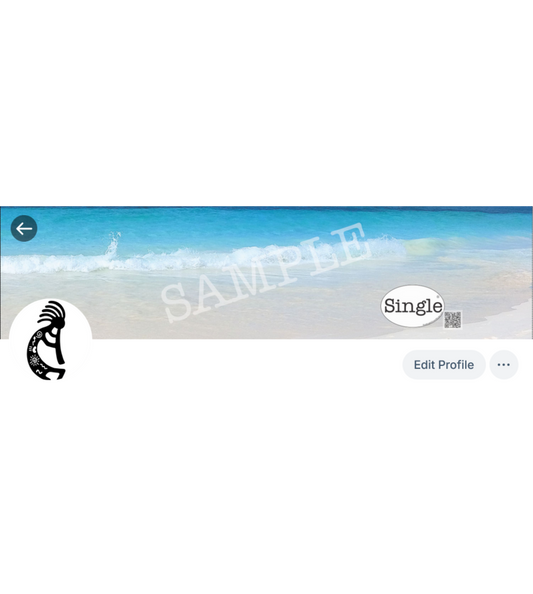 Screenshot of a Bluesky profile with Beach Waves set as the banner/cover photo.