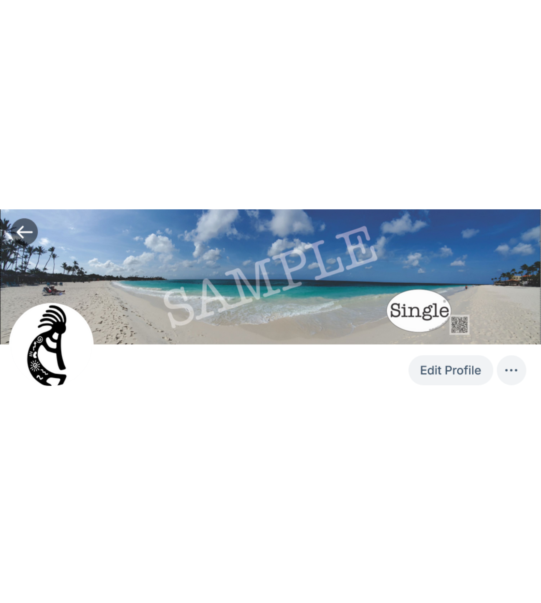 Screenshot of a Bluesky profile with Beach Relaxation set as the banner/cover photo.