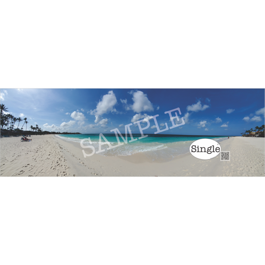 Beach Morning Relaxation banner/cover photo with “Single®” Logo overlay “.