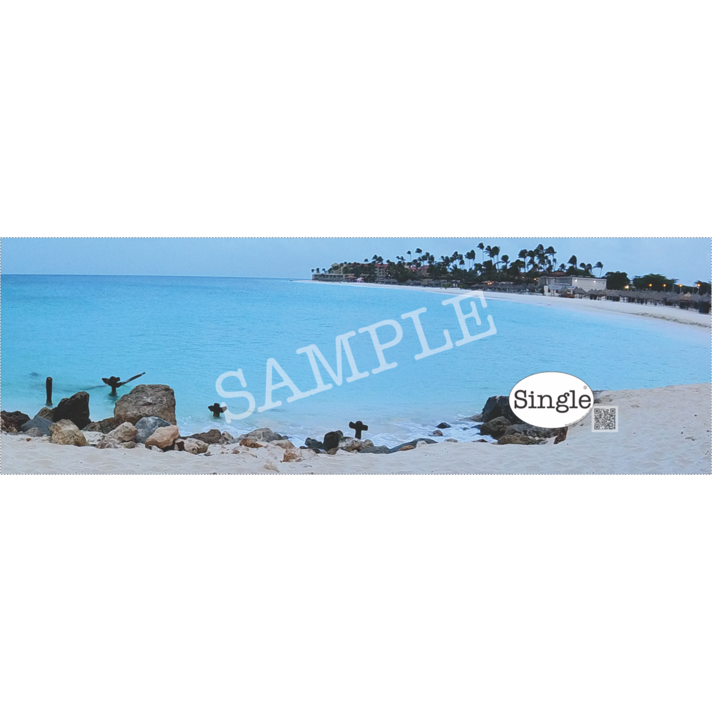 Beach Morning Walk banner/cover photo with “Single®” Logo overlay “.