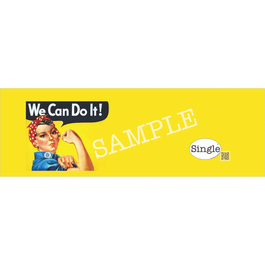 Rosie The Riveter banner/cover photo with “Single®” Logo overlay…Women’s Rights.