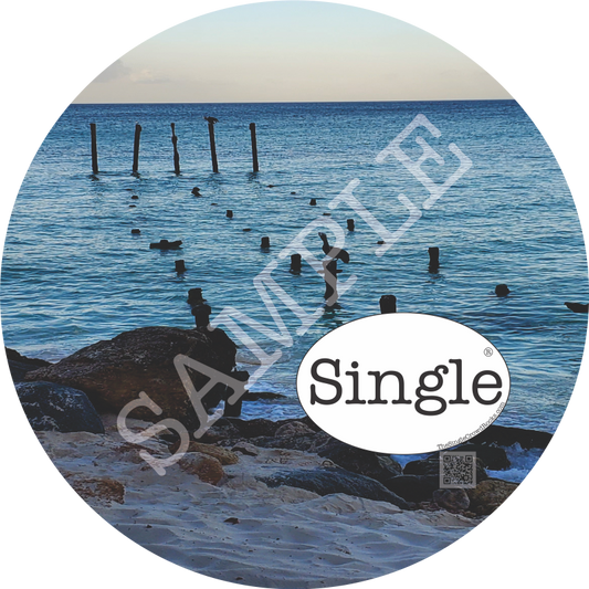 Beach Sunrise profile photo with “Single” Logo overlay
