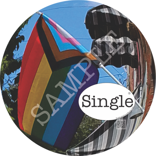 LGBTQ+ Pride Flag profile photo with “Single” Logo overlay
