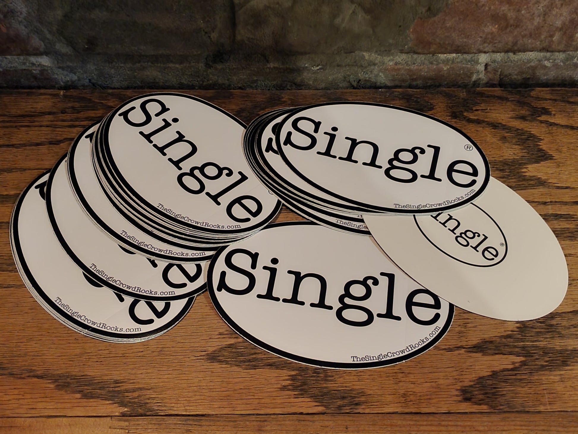 Single® labeled Large size Stickers.